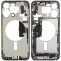 Mid-Frame Housing  W/ Charging Port Flex & Small Parts  For iPhone 15 Pro Max (EU / Global Version) (Used OEM Pull: Grade C) (Natural Titanium)