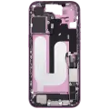 Mid-Frame Housing  W/ Charging Port Flex & Small Parts  For iPhone 16 (US Version) (Used OEM Pull: Grade C) (Pink)