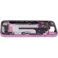 Mid-Frame Housing  W/ Charging Port Flex & Small Parts  For iPhone 16 (US Version) (Used OEM Pull: Grade C) (Pink)