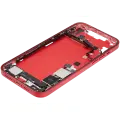 Mid-Frame Housing  W/ Charging Port Flex & Small Parts  For iPhone 14 Plus (US Version) (Used OEM Pull: Grade A) (Red)