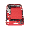 Mid-Frame Housing  W/ Charging Port Flex & Small Parts  For iPhone 14 Plus (US Version) (Used OEM Pull: Grade A) (Red)