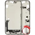 Mid-Frame Housing  W/ Charging Port Flex & Small Parts  For iPhone 14 Plus (US Version) (Used OEM Pull: Grade B) (Starlight)