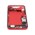 Mid-Frame Housing  W/ Charging Port Flex & Small Parts  For iPhone 14 Plus (US Version) (Used OEM Pull: Grade B) (Red)