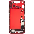 Mid-Frame Housing  W/ Charging Port Flex & Small Parts  For iPhone 14 Plus (US Version) (Used OEM Pull: Grade C) (Red)
