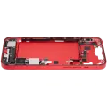 Mid-Frame Housing  W/ Charging Port Flex & Small Parts  For iPhone 14 Plus (US Version) (Used OEM Pull: Grade C) (Red)