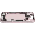Mid-Frame Housing  W/ Charging Port Flex & Small Parts  For iPhone 15 (US Version) (Used OEM Pull: Grade A) (Pink)