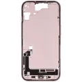 Mid-Frame Housing  W/ Charging Port Flex & Small Parts  For iPhone 15 (US Version) (Used OEM Pull: Grade B) (Pink)