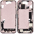Mid-Frame Housing  W/ Charging Port Flex & Small Parts  For iPhone 15 (US Version) (Used OEM Pull: Grade B) (Pink)