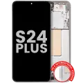 OLED Assembly With Frame For Samsung Galaxy S24 Plus 5G (US & International Version) (Used OEM Pull: Grade B/C) (Marble Grey)