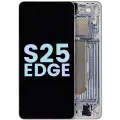 OLED Assembly With Frame Compatible For Samsung Galaxy S25 Edge (Service Pack) (Titanium Silver)