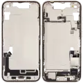 Mid-Frame Housing  W/ Charging Port Flex & Small Parts  For iPhone 14 (US Version) (Used OEM Pull: Grade B) (Starlight)