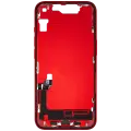 Mid-Frame Housing  W/ Charging Port Flex & Small Parts  For iPhone 14 (US Version) (Used OEM Pull: Grade C) (Red)