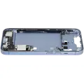 Mid-Frame Housing  W/ Charging Port Flex & Small Parts  For iPhone 14 (US Version) (Used OEM Pull: Grade B) (Blue)