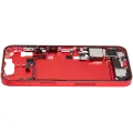 Mid-Frame Housing  W/ Charging Port Flex & Small Parts  For iPhone 14 (US Version) (Used OEM Pull: Grade B) (Red)