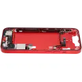 Mid-Frame Housing  W/ Charging Port Flex & Small Parts  For iPhone 14 (US Version) (Used OEM Pull: Grade B) (Red)