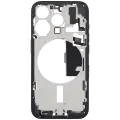 Mid-Frame Housing  W/ Charging Port Flex & Small Parts  For iPhone 15 Pro (EU / Global Version) (Used OEM Pull: Grade C) (Blue Titanium)