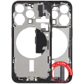 Mid-Frame Housing  W/ Charging Port Flex & Small Parts  For iPhone 15 Pro (EU / Global Version) (Used OEM Pull: Grade C) (Black Titanium)