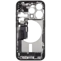 Mid-Frame Housing  W/ Charging Port Flex & Small Parts  For iPhone 15 Pro (EU / Global Version) (Used OEM Pull: Grade C) (Black Titanium)