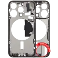 Mid-Frame Housing  W/ Charging Port Flex & Small Parts  For iPhone 15 Pro (EU / Global Version) (Used OEM Pull: Grade B) (Natural Titanium)