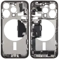Mid-Frame Housing  W/ Charging Port Flex & Small Parts  For iPhone 15 Pro (EU / Global Version) (Used OEM Pull: Grade B) (Natural Titanium)