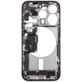 Mid-Frame Housing  W/ Charging Port Flex & Small Parts  For iPhone 15 Pro (EU / Global Version) (Used OEM Pull: Grade A) (Natural Titanium)