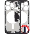 Mid-Frame Housing  W/ Charging Port Flex & Small Parts  For iPhone 15 Pro (EU / Global Version) (Used OEM Pull: Grade A) (Blue Titanium)