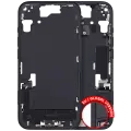 Mid-Frame Housing  W/ Charging Port Flex & Small Parts  For iPhone 15 (EU / Global Version) (Used OEM Pull: Grade B) (Black)