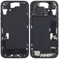 Mid-Frame Housing  W/ Charging Port Flex & Small Parts  For iPhone 15 (EU / Global Version) (Used OEM Pull: Grade B) (Black)