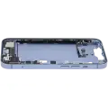 Mid-Frame Housing  W/ Charging Port Flex & Small Parts  For iPhone 14 (EU / Global Version) (Used OEM Pull: Grade C) (Blue)