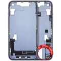 Mid-Frame Housing  W/ Charging Port Flex & Small Parts  For iPhone 14 (EU / Global Version) (Used OEM Pull: Grade B) (Blue)