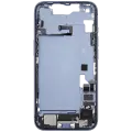 Mid-Frame Housing  W/ Charging Port Flex & Small Parts  For iPhone 14 (EU / Global Version) (Used OEM Pull: Grade A) (Blue)