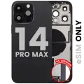 Back Housing W/ Charging Port Flex & Small Parts  For iPhone 14 Pro Max (US Version) (Used OEM Pull: Grade A) (Space Black)