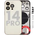 Back Housing W/ Charging Port Flex & Small Parts  For iPhone 14 Pro (EU / Global Version) (Used OEM Pull: Grade C) (Gold)
