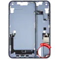 Mid-Frame Housing  W/ Charging Port Flex & Small Parts  For iPhone 14 Plus (US Version) (Used OEM Pull: Grade A) (Blue)