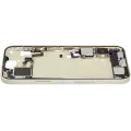Mid-Frame Housing  W/ Charging Port Flex & Small Parts  For iPhone 15 Plus (US Version) (Used OEM Pull: Grade B) (Yellow)