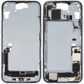 Mid-Frame Housing  W/ Charging Port Flex & Small Parts  For iPhone 15 Plus (US Version) (Used OEM Pull: Grade C) (Blue)