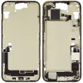 Mid-Frame Housing  W/ Charging Port Flex & Small Parts  For iPhone 15 Plus (US Version) (Used OEM Pull: Grade C) (Yellow)