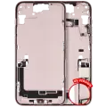 Mid-Frame Housing  W/ Charging Port Flex & Small Parts  For iPhone 15 Plus (US Version) (Used OEM Pull: Grade C) (Pink)
