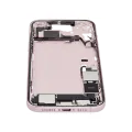 Mid-Frame Housing  W/ Charging Port Flex & Small Parts  For iPhone 15 Plus (US Version) (Used OEM Pull: Grade C) (Pink)