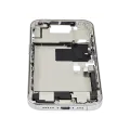 Mid-Frame Housing  W/ Charging Port Flex & Small Parts  For iPhone 16 Pro (US Version) (Used OEM Pull: Grade C) (White Titanium)