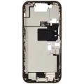 Mid-Frame Housing  W/ Charging Port Flex & Small Parts  For iPhone 16 Pro (US Version) (Used OEM Pull: Grade B) (Desert Titanium)