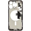 Mid-Frame Housing  W/ Charging Port Flex & Small Parts  For iPhone 15 Pro Max (US Version) (Used OEM Pull: Grade C) (Natural Titanium)