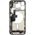 Mid-Frame Housing  W/ Charging Port Flex & Small Parts  For iPhone 15 Pro Max (US Version) (Used OEM Pull: Grade C) (Natural Titanium)