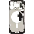 Mid-Frame Housing  W/ Charging Port Flex & Small Parts  For iPhone 15 Pro Max (US Version) (Used OEM Pull: Grade C) (Black Titanium)