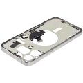 Mid-Frame Housing  W/ Charging Port Flex & Small Parts  For iPhone 15 Pro Max (US Version) (Used OEM Pull: Grade B) (White Titanium)