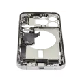 Mid-Frame Housing  W/ Charging Port Flex & Small Parts  For iPhone 15 Pro Max (US Version) (Used OEM Pull: Grade B) (White Titanium)