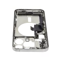 Mid-Frame Housing  W/ Charging Port Flex & Small Parts  For iPhone 15 Pro Max (US Version) (Used OEM Pull: Grade B) (White Titanium)
