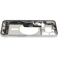 Mid-Frame Housing  W/ Charging Port Flex & Small Parts  For iPhone 15 Pro Max (US Version) (Used OEM Pull: Grade B) (White Titanium)