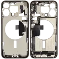 Mid-Frame Housing  W/ Charging Port Flex & Small Parts  For iPhone 15 Pro Max (US Version) (Used OEM Pull: Grade B) (Natural Titanium)