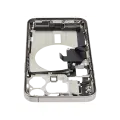 Mid-Frame Housing  W/ Charging Port Flex & Small Parts  For iPhone 15 Pro Max (US Version) (Used OEM Pull: Grade B) (Natural Titanium)